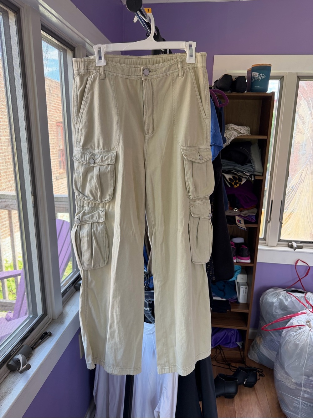 Blank NYC Beige Cargo Trousers Size M